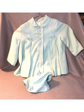 Child's Dress Coat with Bonnet by Kute Kiddie Pastel Green